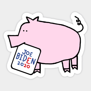 Cute Pig with Joe Biden 2020 Sign Sticker